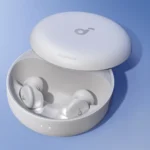 a white round box with a lid open. Soundcore Sleep A30. {Tech} for