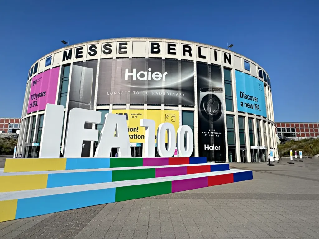 a large building with a sign in front of it. IFA 2025 Berlin. {Tech} for Travel. https://techfortravel.co.uk