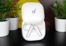 a white box with a white cover on a black surface. Soundcore Liberty 5 Review