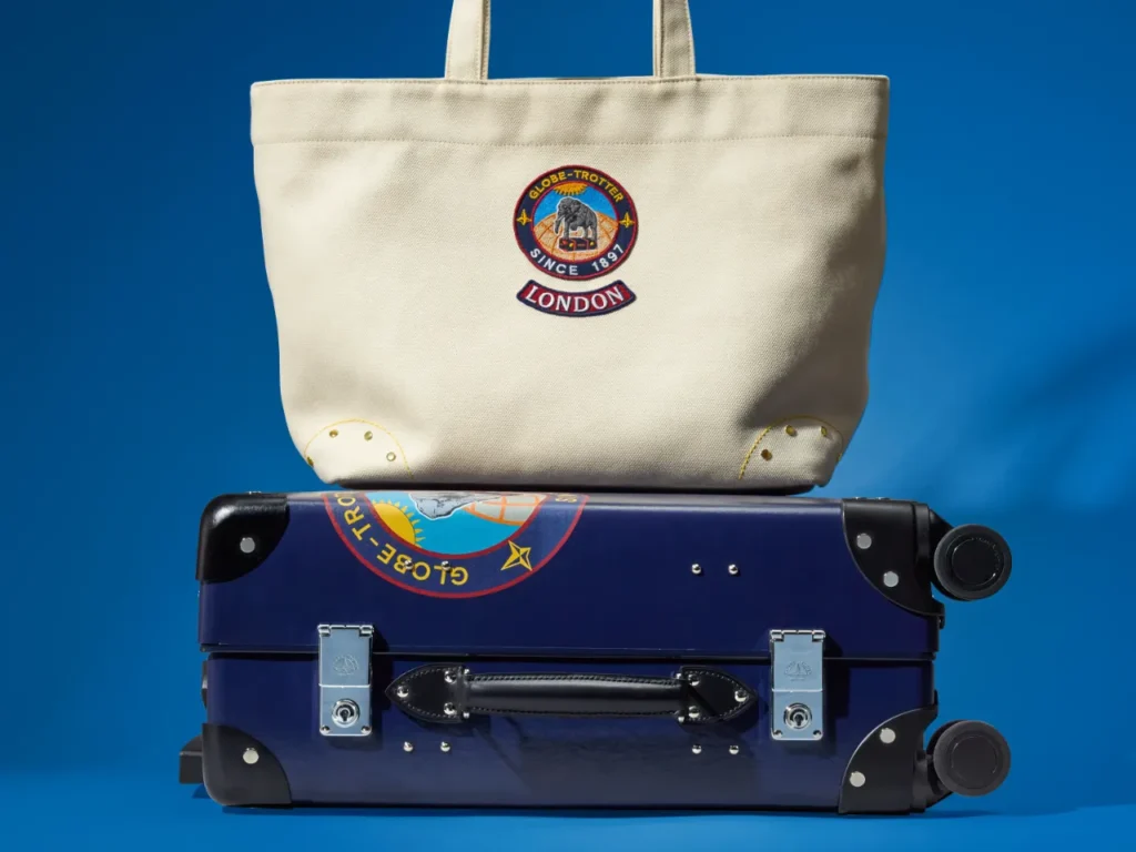 a bag on top of a suitcase. Globe-Trotter Explorer Carry-On collection. {Tech} for Travel. https://techfortravel.co.uk
