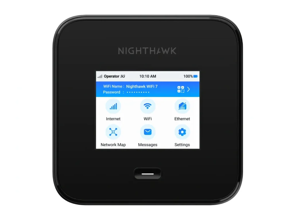 Netgear M7 Pro Travel Router – {Tech} for Travel a black square device with a screen. M7 Pro Travel Router. IFA 2025 news. {Tech} for Travel. https://techfortravel.co.uk