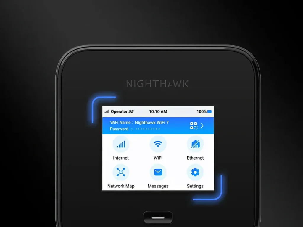 Netgear M7 Pro Travel Router Display – {Tech} for Travel a close up of a device. Netgear M7 Pro Travel Router. IFA 2025 news. {Tech} for Travel. https://techfortravel.co.uk