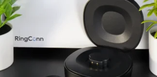 RingConn Gen 2 Smart Ring Review: A Sleep Game Changer a black round object with a round ring inside. RingConn Gen 2 Review. {Tech} for Travel. https://techfortravel.co.uk