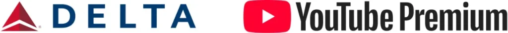 a red and white logo. Delta Inflight YouTube.  {Tech} for Travel. https://techfortravel.co.uk