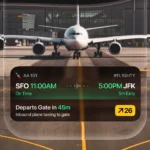 a screenshot of an airplane. Flight ios 26 update. {Tech} for Travel. https://techfortravel.co.uk