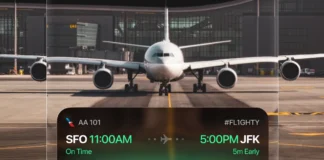 Flighty iOS 26 Update: Glass UI, CarPlay & Smarter Tracking a screenshot of an airplane. Flight ios 26 update. {Tech} for Travel. https://techfortravel.co.uk