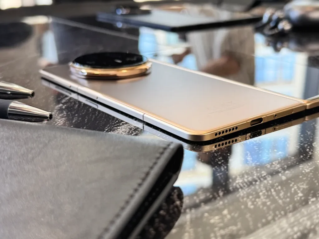 a cell phone on a table. HONOR Magic V5 Review. {Tech} for Travel. https://techfortravel.co.uk
