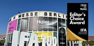 The Smartest Travel Accessories We Found at IFA 2025 a large building with a sign in front of it