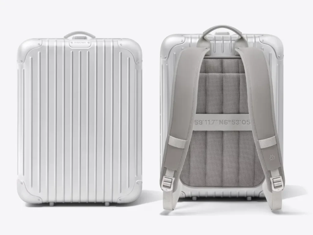 a back and side view of a luggage. RIMOWA Original Backpack. {Tech} for Travel. https://techfortravel.co.uk