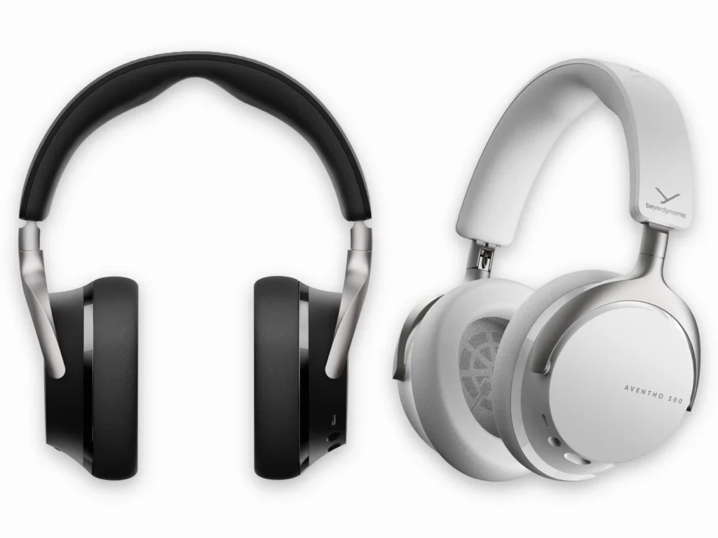 beyerdynamics AVENTHO 200 Colours – {Tech} for Travel a pair of white and black headphones. beyerdynamic AVENTHO 200 ANC Headphones. {Tech} for Travel. https://techfortravel.co.uk