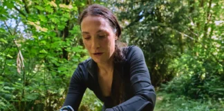 New 44mm Amazfit T-Rex 3 Pro Joins Original 48mm Version a woman on a bicycle in the woods. Amazfit T-Rex 3 Pro 44mm. {Tech} for Travel. https://techfortravel.co.uk