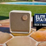 Edifier ES20 Speaker Review: Budget Sound Done Right a speaker on a tile surface. Edifier ES20 Speaker Review. {Tech} for Travel. https://techfortravel.co.uk