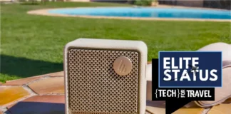 Edifier ES20 Speaker Review: Budget Sound Done Right a speaker on a tile surface. Edifier ES20 Speaker Review. {Tech} for Travel. https://techfortravel.co.uk