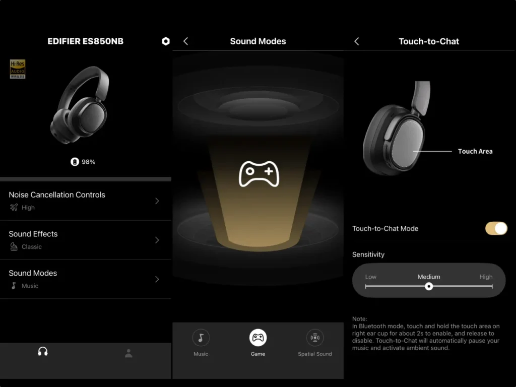 a screenshot of a device. Edifier ES850NB Headphones Review. {Tech} for Travel. https://techfortravel.co.uk