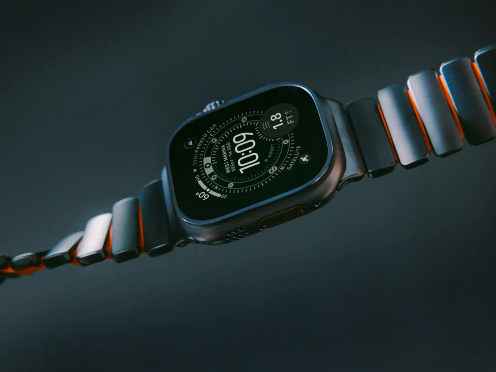 a close up of a watch. Nomad Stratos Apple Watch Band. {Tech} for Travel. https://techfortravel.co.uk