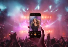 OPPO Find X9 Series adds Hasselblad optics & 7500mAh Power a person holding a cell phone with a microphone in front of a crowd. OPPO Find X9 Series. {Tech} for Travel. https://techfortravel.co.uk