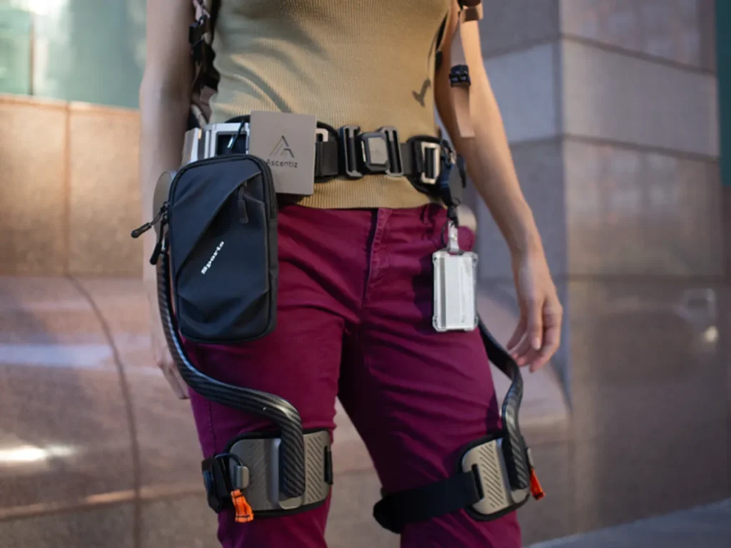 a person wearing a belt. Ascentiz modular exoskeleton. CES 2026 News. {Tech} for Travel. https://techfortravel.co.uk
