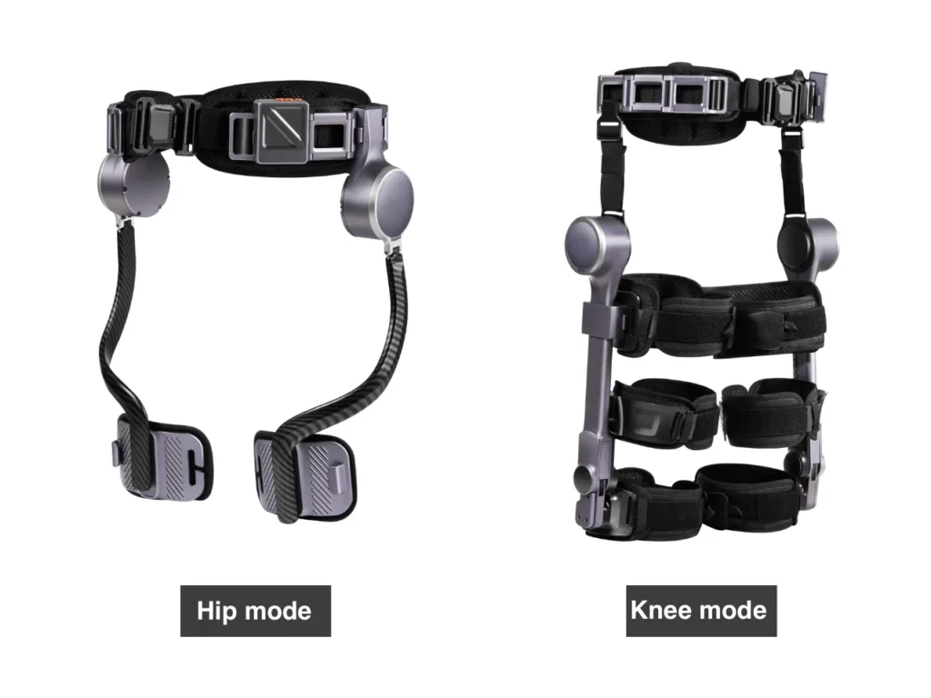 a pair of black and silver belts. Ascentiz modular exoskeleton. CES 2026 News. {Tech} for Travel. https://techfortravel.co.uk