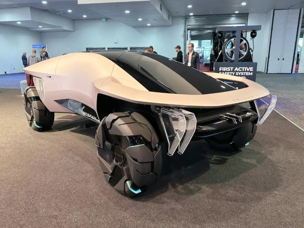 CES 2023 Concept Car – {Tech} for Travel a car on display in a showroom. CES 2026. {Tech} for Travel. https://techfortravel.co.uk