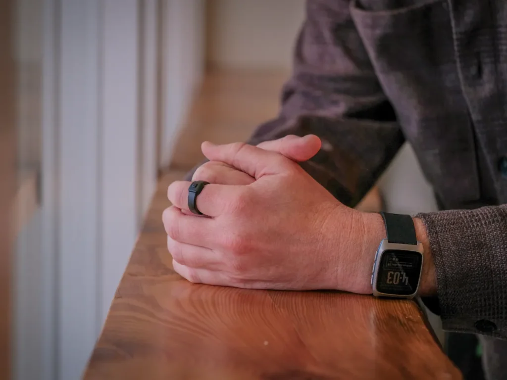 Pebble Index 01 Memory ring lifestyle – {Tech} for Travel a person with a watch on their hands. CES 2026 News. Pebble Index 01 Memory Ring. {Tech} for Travel. https://techfortravel.co.uk