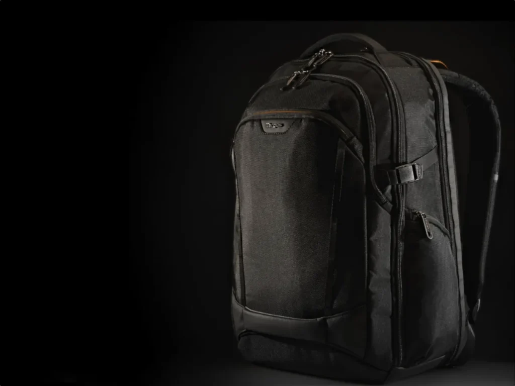 Targus Voyager 17 Backpack – {Tech} for Travel a black backpack with zippers. CES 2026 News. Hyper and Targus. {Tech} for Travel. https://techfortravel.co.uk