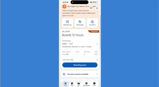 AA_app – {Tech} for Travel a screenshot of a phone. American Airlines app update. {Tech} for Travel. https://techfortravel.co.uk