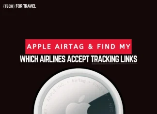 Which airlines accept Apple Find My links when bags go missing? a close up of a logo. Apple Find My network. {Tech} for Travel. https://techfortravel.co.uk