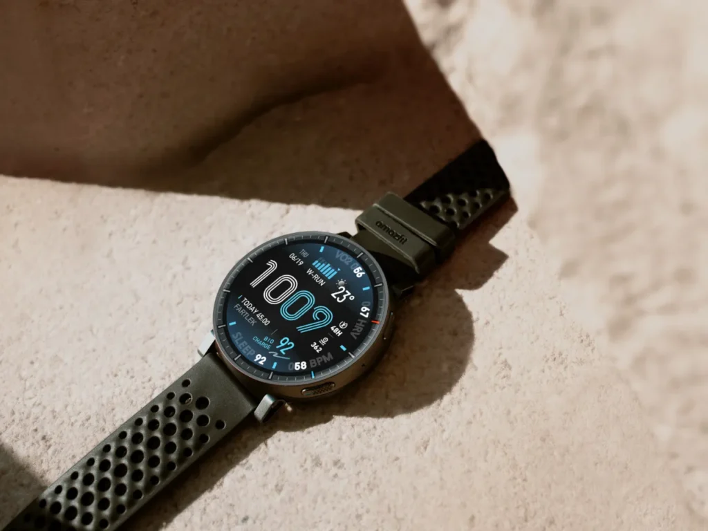 Amazfit Active Max Smartwatch – {Tech} for Travel a smart watch with a black band. Amazfit Active Max. {Tech} for Travel. https://techfortravel.co.uk