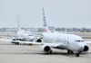American Airlines Wi-Fi rolling out across entire fleet two airplanes on the runway. American Airlines Wi-Fi. {Tech} for Travel. https://techfortravel.co.uk