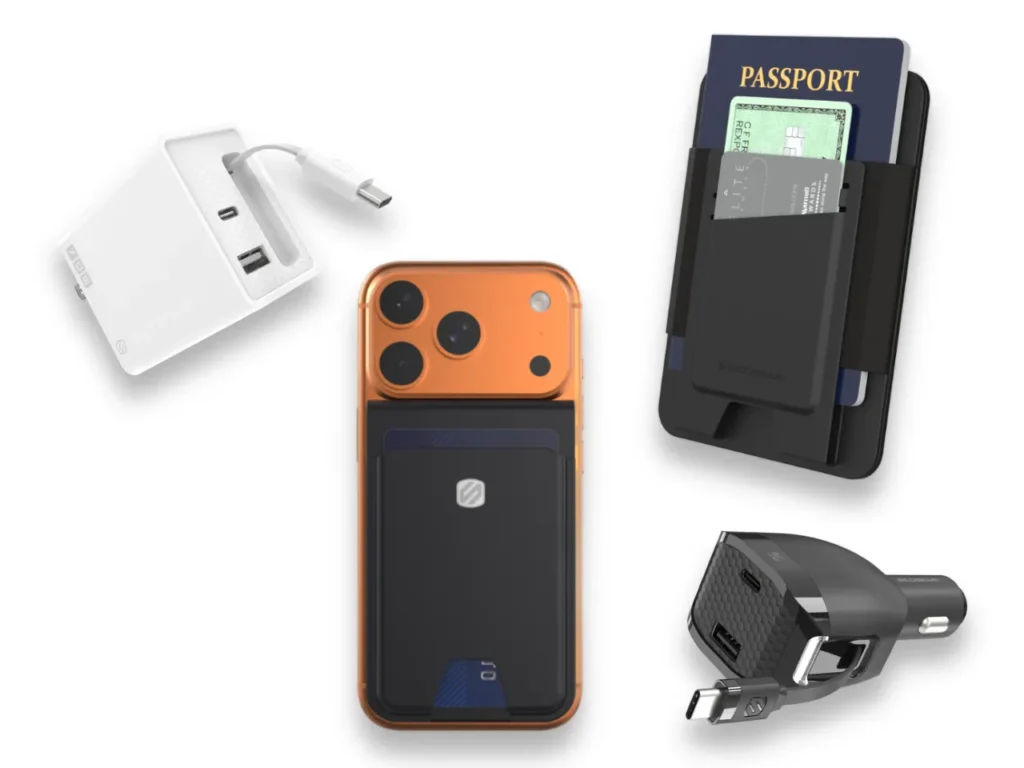 a cell phone and passport with usb cable. Scosche CES 2026 News. {Tech} for Travel. https://techfortravel.co.uk