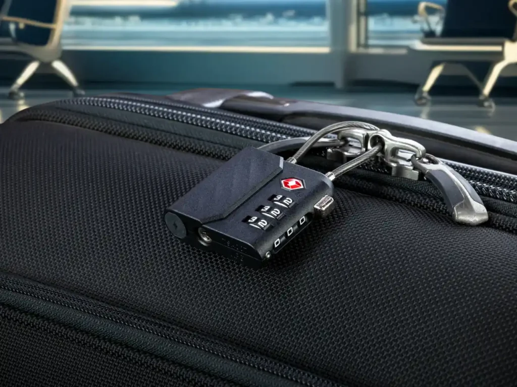 a black suitcase with a combination lock. Scosche CES 2026 News. {Tech} for Travel. https://techfortravel.co.uk
